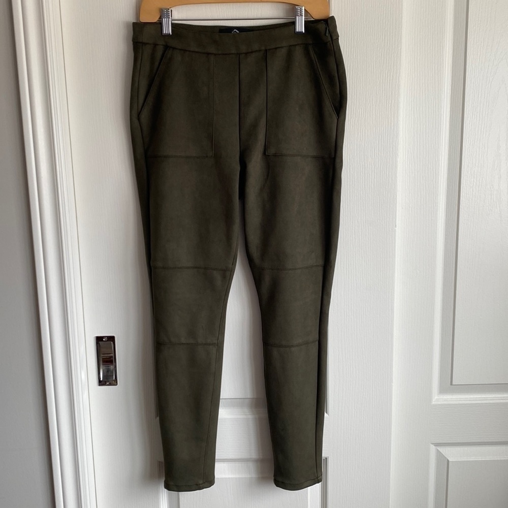 Jordache - High Rise Legging, Suede Texture, Horizontal Stitching